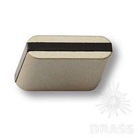 429025MP04PL15 Ручка кнопка модерн, матовый никель с коричневой вставкой