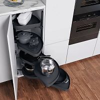 Le Mans 500 мм Комплект, H1265 мм, 4 полки, 4 доводчика, правый, ARENA pure, цвет антрацит, Kesseböhmer