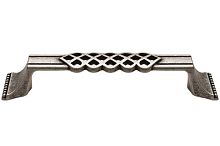 Ручка-скоба 128мм, отделка серебро старое