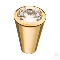 25.355.16.SWA.19 Ручка кнопка с кристаллом Swarovski, глянцевое золото 24K