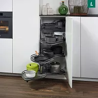 Le Mans 500 мм Комплект, H1265 мм, 4 полки, 4 доводчика, левый, ARENA style, цвет антрацит, Kesseböhmer