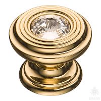 9952-100 Ручка кнопка с кристаллом Swarovski эксклюзивная коллекция, глянцевое золото